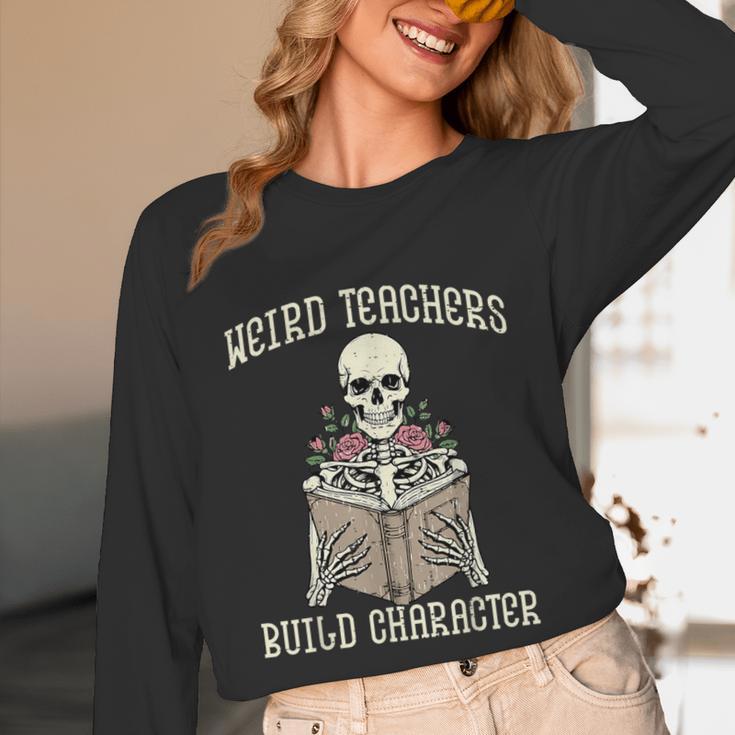 Halloween Weird Teachers Build Character Costume Men Women Unisex Long Sleeve T-Shirt, funny design