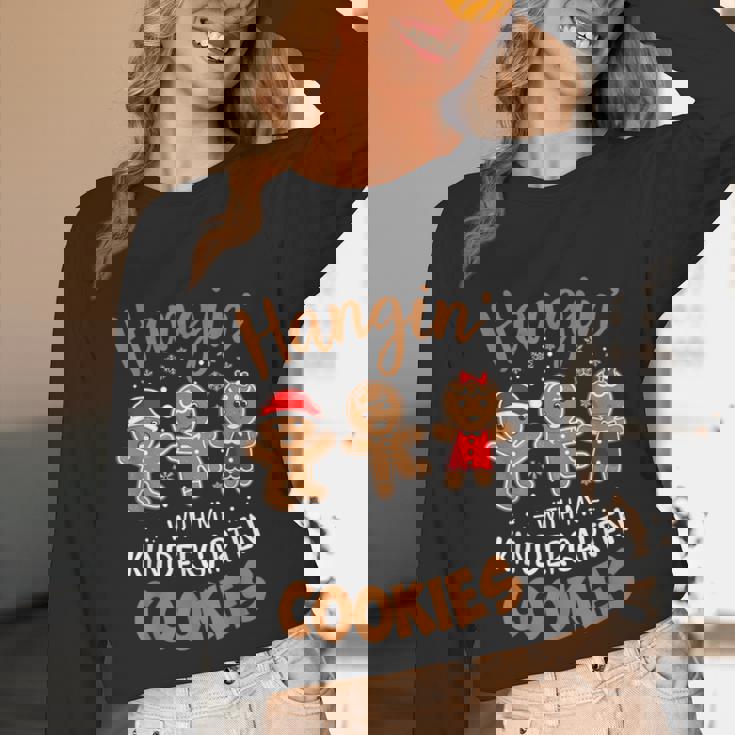 Hangin My Kindergarten Cookie Gingerbread Christmas Teacher For Men Women Kids Unisex Long Sleeve T-Shirt, funny design