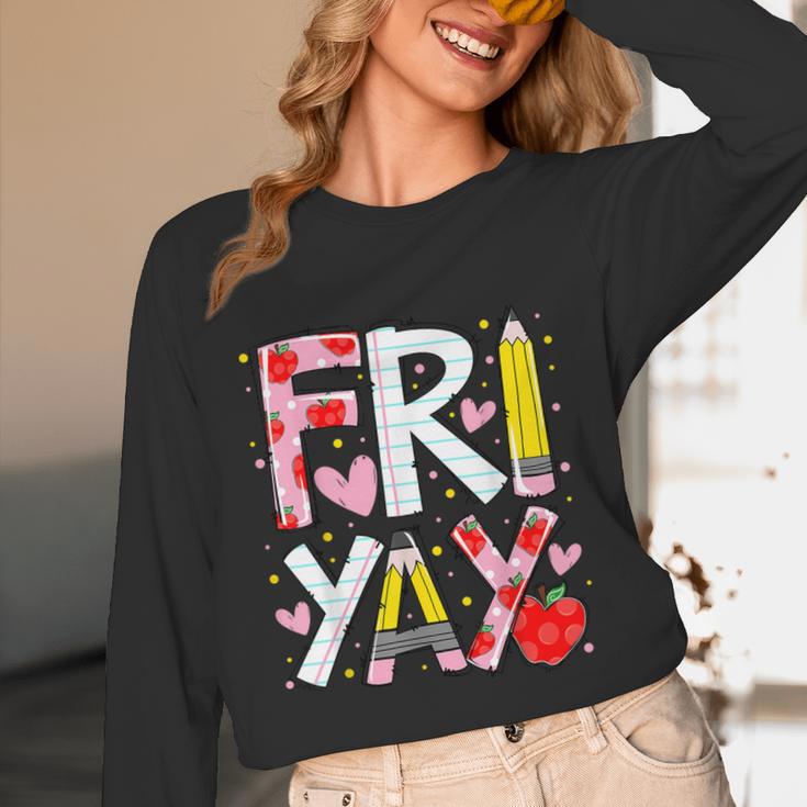 Happy Fri-Yay Teacher Back To School Friday Lovers Unisex Long Sleeve T-Shirt, funny design Happy Fri-Yay Teacher Back To School Friday Lovers Unisex Long Sleeve T-Shirt, funny design