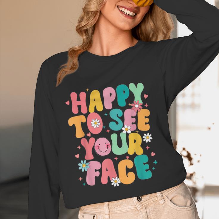 Happy To See Your Face Teacher Disco Ball Back To School Unisex Long Sleeve T-Shirt, funny design Happy To See Your Face Teacher Disco Ball Back To School Unisex Long Sleeve T-Shirt, funny design