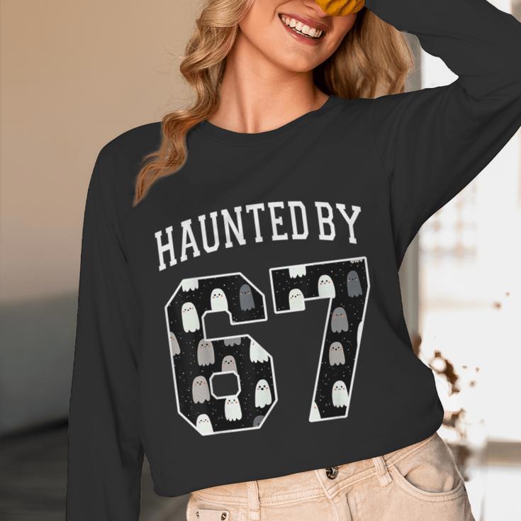 Haunted By 6 7 67 Six Seven Halloween Teacher Mom Unisex Long Sleeve T-Shirt, funny design