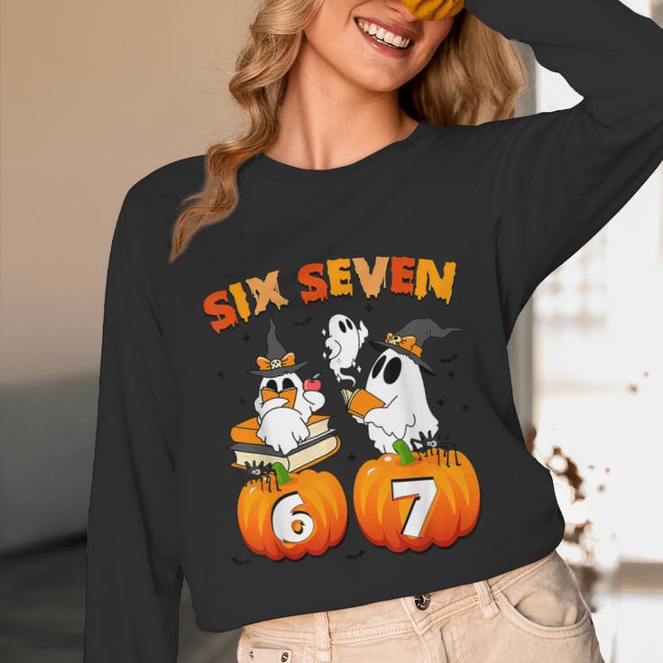 Haunted By 67 Boo Ghost Pumpkin Halloween Teacher Unisex Long Sleeve T-Shirt, funny design Haunted By 67 Boo Ghost Pumpkin Halloween Teacher Unisex Long Sleeve T-Shirt, funny design