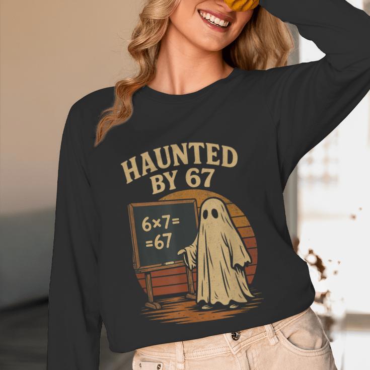 Haunted By 67 Ghost Math Joke Student Halloween Nerd Teacher Unisex Long Sleeve T-Shirt, funny design Haunted By 67 Ghost Math Joke Student Halloween Nerd Teacher Unisex Long Sleeve T-Shirt, funny design