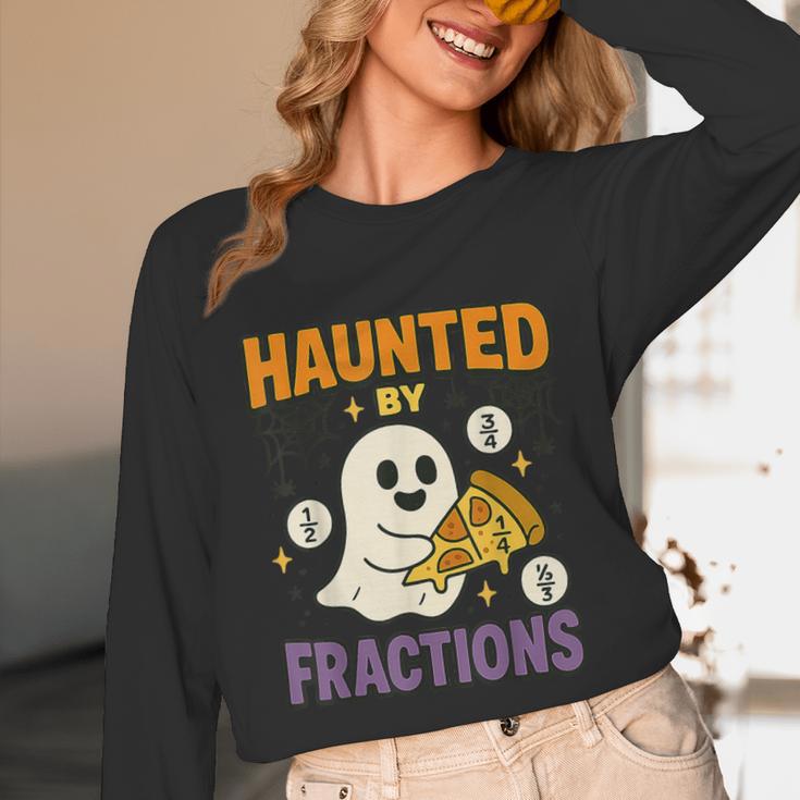 Haunted By Fractions Math Halloween Teacher Unisex Long Sleeve T-Shirt, funny design Haunted By Fractions Math Halloween Teacher Unisex Long Sleeve T-Shirt, funny design