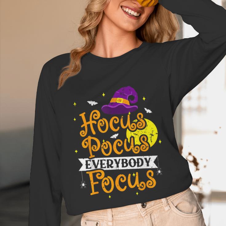 Hocus Pocus Everybody Focus Halloween Teacher Men Women Kids Unisex Long Sleeve T-Shirt, funny design Hocus Pocus Everybody Focus Halloween Teacher Men Women Kids Unisex Long Sleeve T-Shirt, funny design