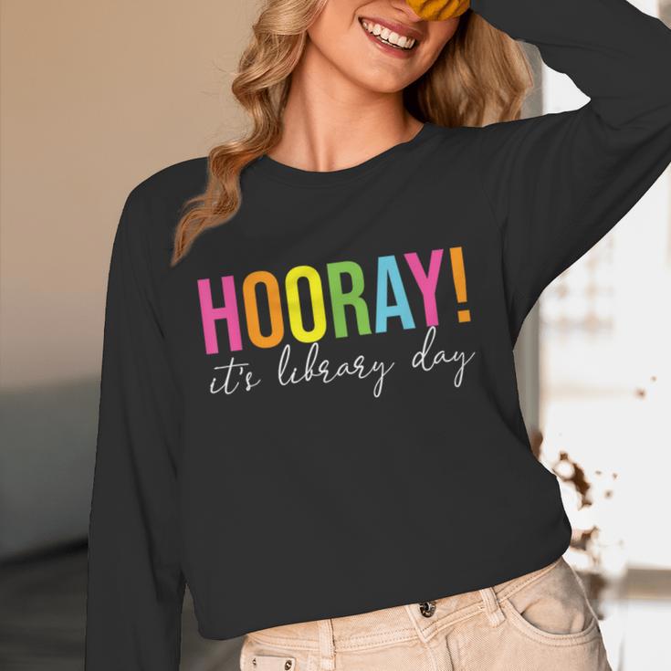 Hooray It's Library Day Teacher Reader Books Back To School Unisex Long Sleeve T-Shirt, funny design Hooray It's Library Day Teacher Reader Books Back To School Unisex Long Sleeve T-Shirt, funny design