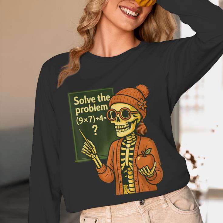 HUGvyn Halloween Skeleton Six Seven 67 Meme PEMDAS Teacher Unisex Long Sleeve T-Shirt, funny design