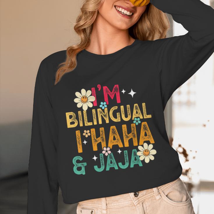 I’m Bilingual I Haha And Jaja Spanish Teacher Bilingual For Men Women Girls Kids Unisex Long Sleeve T-Shirt, funny design I’m Bilingual I Haha And Jaja Spanish Teacher Bilingual For Men Women Girls Kids Unisex Long Sleeve T-Shirt, funny design