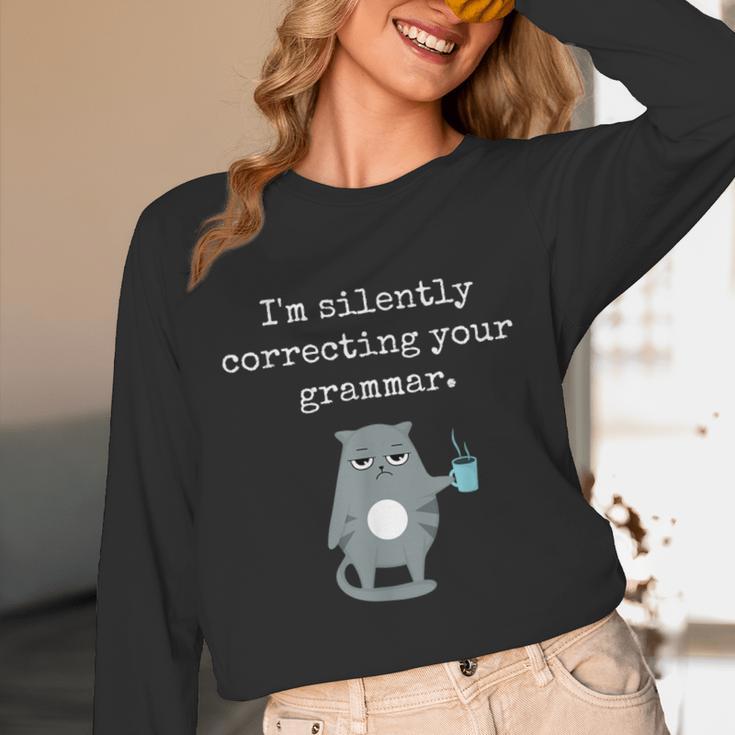 I'm Silently Correcting Your Grammar Sarcastic Teacher For Men Women Kids Unisex Long Sleeve T-Shirt, funny design I'm Silently Correcting Your Grammar Sarcastic Teacher For Men Women Kids Unisex Long Sleeve T-Shirt, funny design