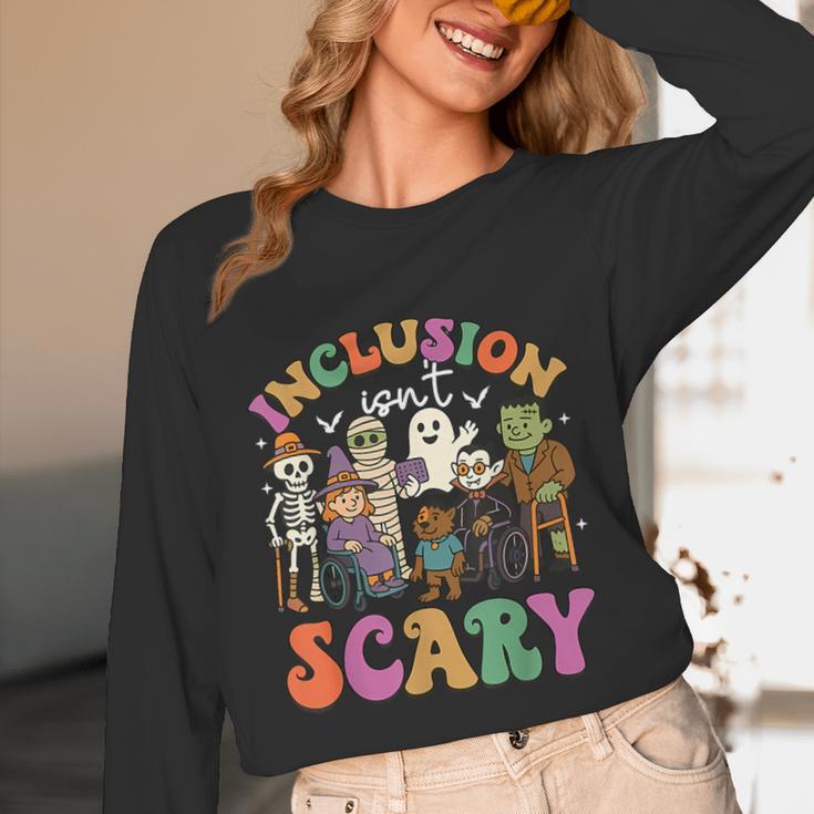 Inclusion Isn't Scary Ghost Mummy Halloween SLP Sped Teacher Unisex Long Sleeve T-Shirt, funny design Inclusion Isn't Scary Ghost Mummy Halloween SLP Sped Teacher Unisex Long Sleeve T-Shirt, funny design