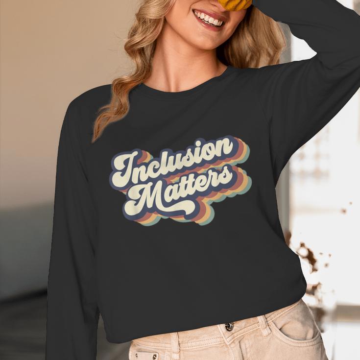Inclusion Matters Retro Special Education Teacher Women Unisex Long Sleeve T-Shirt, funny design Inclusion Matters Retro Special Education Teacher Women Unisex Long Sleeve T-Shirt, funny design