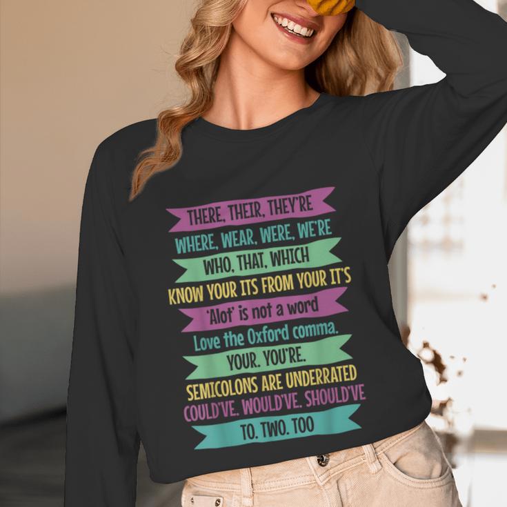 Their There And They'Re English Teacher Men Women Unisex Long Sleeve T-Shirt, funny design Their There And They'Re English Teacher Men Women Unisex Long Sleeve T-Shirt, funny design