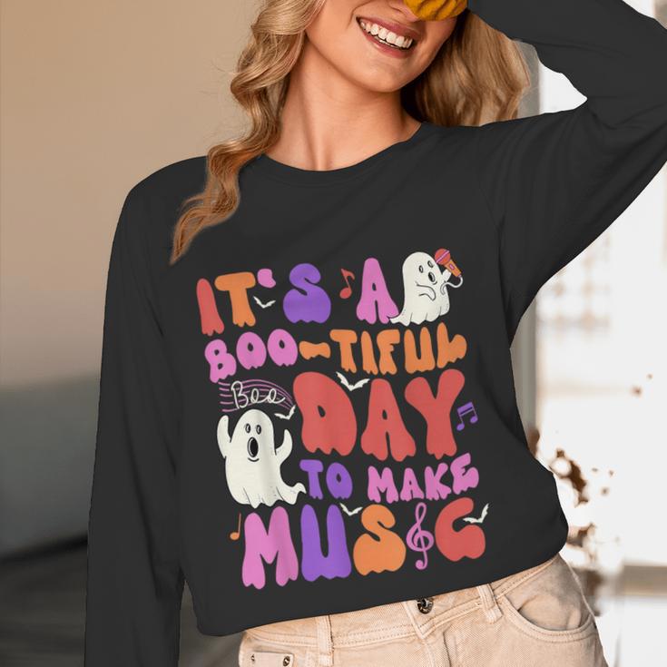 It's a Bootiful Day To Make Music Halloween Music Teacher Unisex Long Sleeve T-Shirt, funny design It's a Bootiful Day To Make Music Halloween Music Teacher Unisex Long Sleeve T-Shirt, funny design