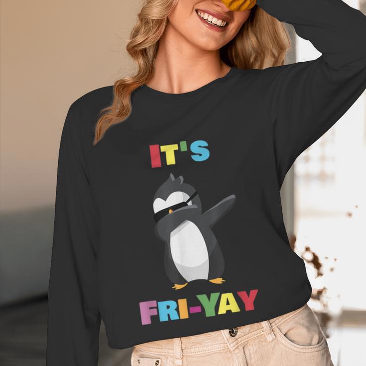 It's Fri-Yay Dabbing Penguin Friday Weekend Teacher Student Unisex Long Sleeve T-Shirt, funny design It's Fri-Yay Dabbing Penguin Friday Weekend Teacher Student Unisex Long Sleeve T-Shirt, funny design