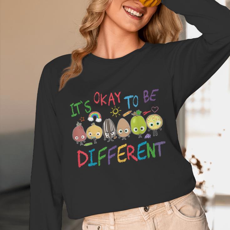 It's Ok To Be Different Apple Teacher Autism Awareness Unisex Long Sleeve T-Shirt, funny design