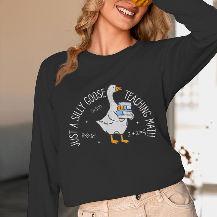 Just A Silly Goose Teaching Math Teacher Back To School Unisex Long Sleeve T-Shirt, funny design Just A Silly Goose Teaching Math Teacher Back To School Unisex Long Sleeve T-Shirt, funny design