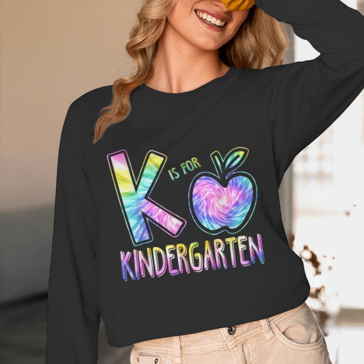 K Is For Kindergarten Teacher Tie Dye Back To School Kinder Unisex Long Sleeve T-Shirt, funny design