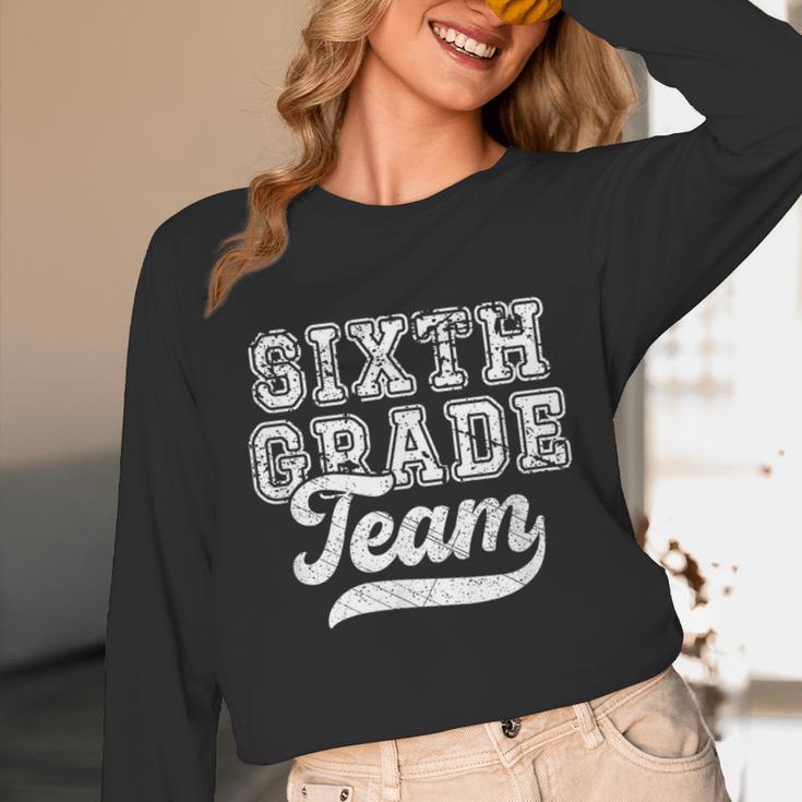 Kids Teacher Sixth Grade Retro Back To School Team 6th Grade Unisex Long Sleeve T-Shirt, funny design Kids Teacher Sixth Grade Retro Back To School Team 6th Grade Unisex Long Sleeve T-Shirt, funny design