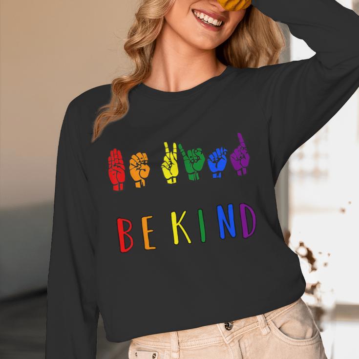 Be Kind Pride Sign Language Rainbow Teachers Interpreter ASL Unisex Long Sleeve T-Shirt, funny design Be Kind Pride Sign Language Rainbow Teachers Interpreter ASL Unisex Long Sleeve T-Shirt, funny design