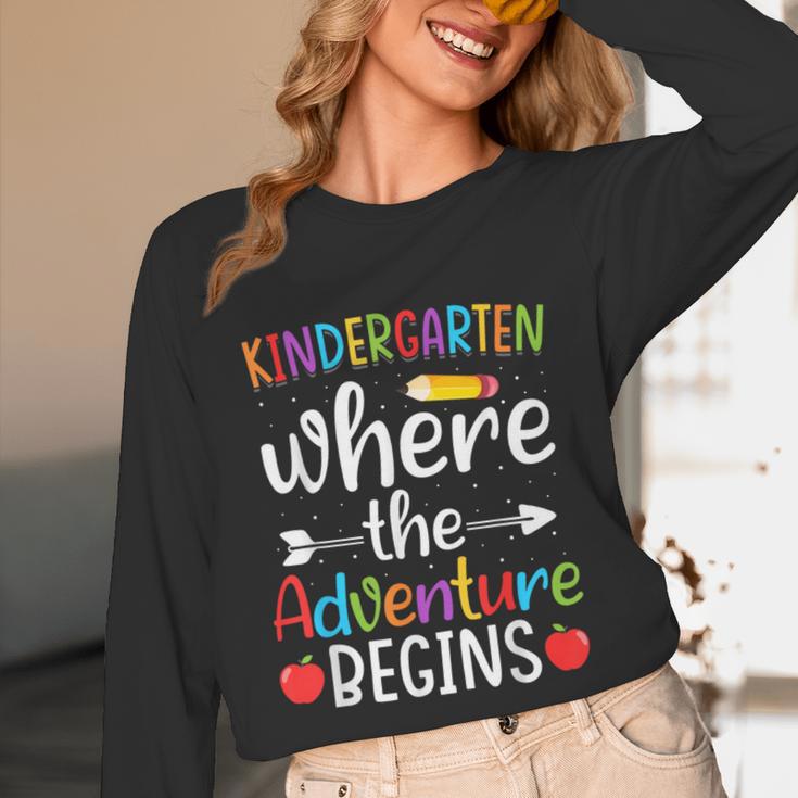 Kindergarten Where The Adventure Begins Shirt Children's Teacher Unisex Long Sleeve T-Shirt, funny design