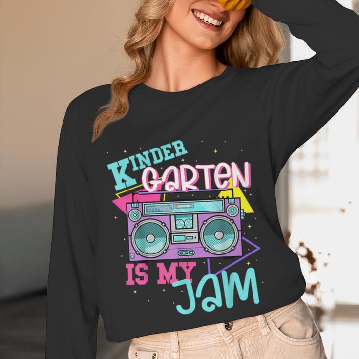 Kindergarten Is My Jam Cute Teacher Shirt 80's 90's Styl Unisex Long Sleeve T-Shirt, funny design Kindergarten Is My Jam Cute Teacher Shirt 80's 90's Styl Unisex Long Sleeve T-Shirt, funny design