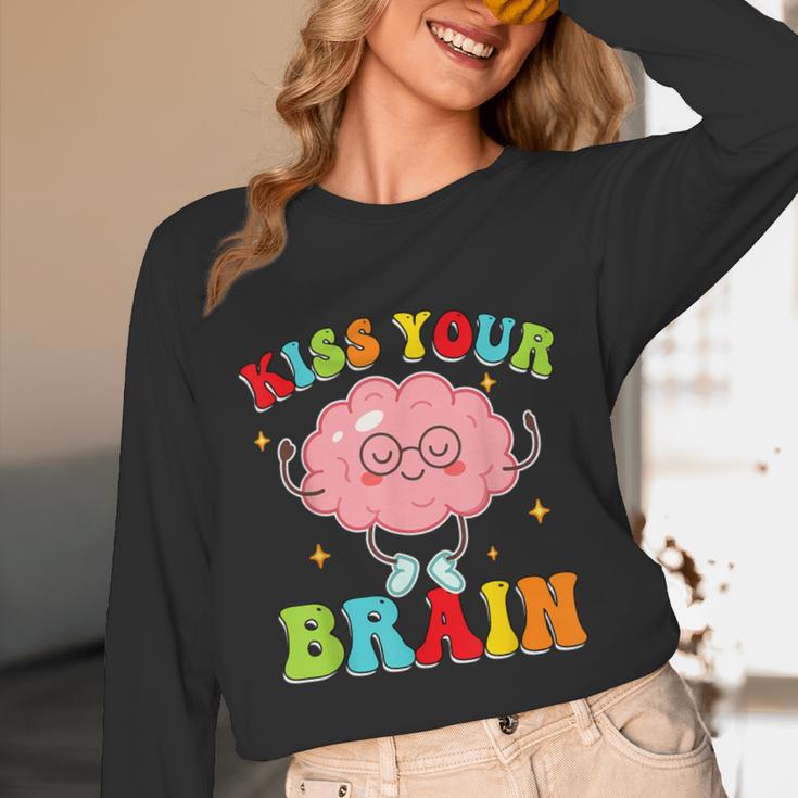 Kiss Your Brain Calm Mindset Teacher Kids Boys Girls Women Unisex Long Sleeve T-Shirt, funny design Kiss Your Brain Calm Mindset Teacher Kids Boys Girls Women Unisex Long Sleeve T-Shirt, funny design