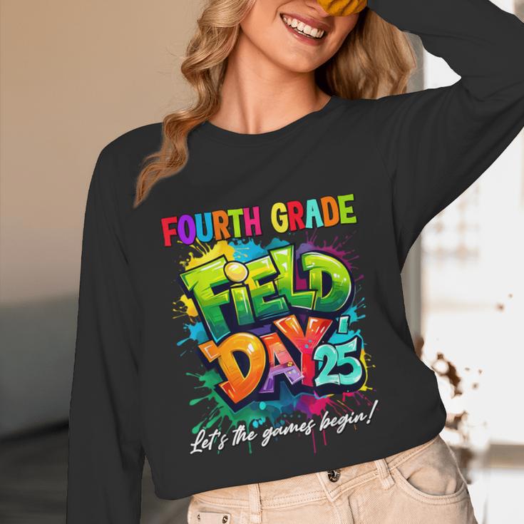 Let The Games Begin Fourth Grade Field Day 2025 Teacher Kid Unisex Long Sleeve T-Shirt, funny design Let The Games Begin Fourth Grade Field Day 2025 Teacher Kid Unisex Long Sleeve T-Shirt, funny design