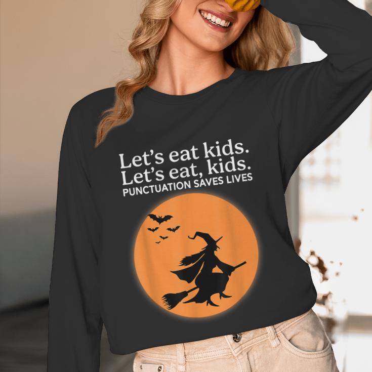 Let's Eat Kids Punctuation Saves Live Witch Grammar Teacher Unisex Long Sleeve T-Shirt, funny design Let's Eat Kids Punctuation Saves Live Witch Grammar Teacher Unisex Long Sleeve T-Shirt, funny design