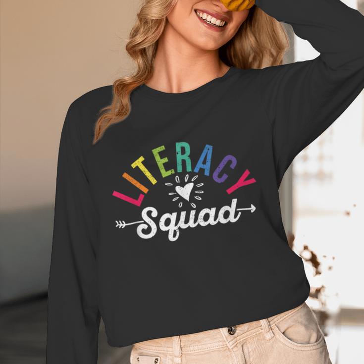 Literacy Squad Reading Teacher Interventionist Specialist Unisex Long Sleeve T-Shirt, funny design