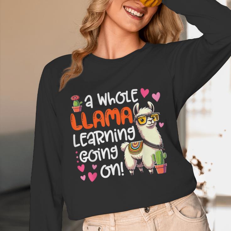Llama Learning Teachers Students Alpaca Lover Back To School Unisex Long Sleeve T-Shirt, funny design Llama Learning Teachers Students Alpaca Lover Back To School Unisex Long Sleeve T-Shirt, funny design