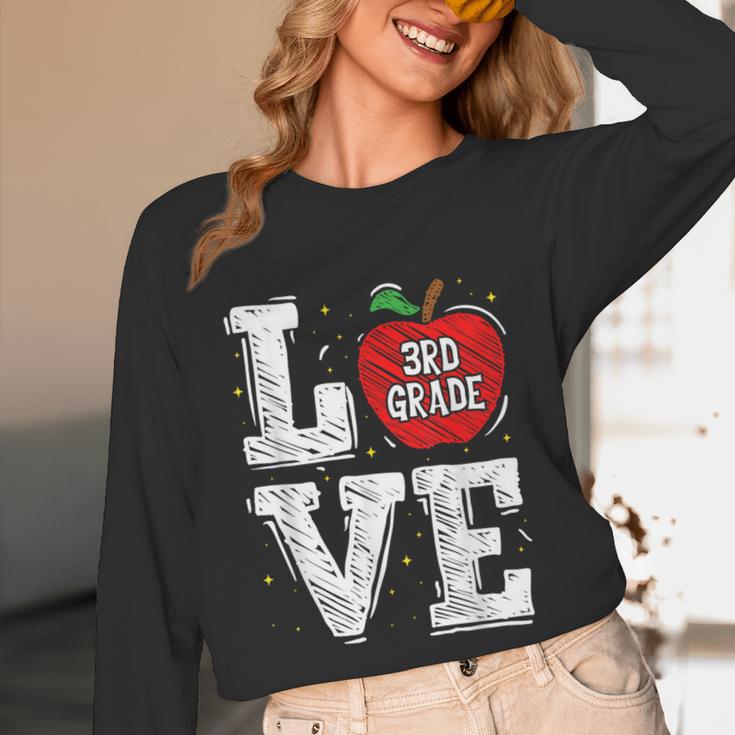 LOVE Apple 3rd Grade Teacher Student School Unisex Long Sleeve T-Shirt, funny design LOVE Apple 3rd Grade Teacher Student School Unisex Long Sleeve T-Shirt, funny design