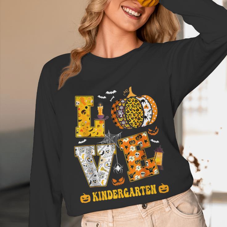 LOVE Kindergarten Pumpkin Teacher Student Halloween Costume Unisex Long Sleeve T-Shirt, funny design LOVE Kindergarten Pumpkin Teacher Student Halloween Costume Unisex Long Sleeve T-Shirt, funny design