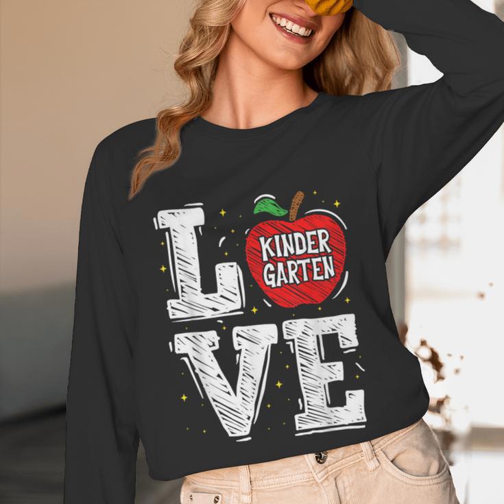 LOVE Kindergarten Teacher Student School Apple Unisex Long Sleeve T-Shirt, funny design LOVE Kindergarten Teacher Student School Apple Unisex Long Sleeve T-Shirt, funny design