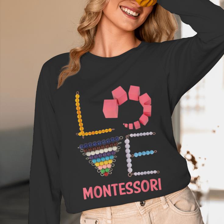 Love Montessori Education Math Teacher Unisex Long Sleeve T-Shirt, funny design