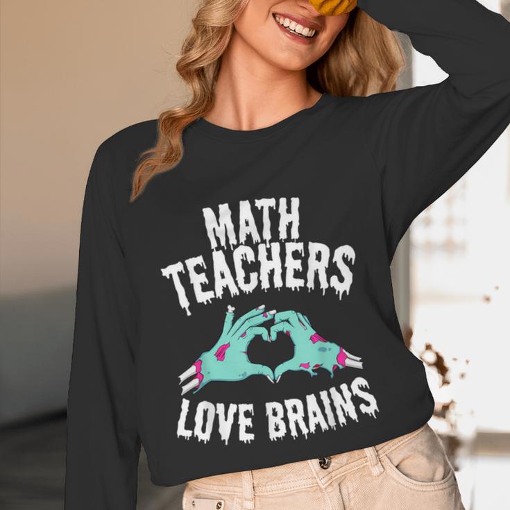 Math Teachers Love Brains Halloween Zombie Men Women T-Shirt Unisex Long Sleeve T-Shirt, funny design Math Teachers Love Brains Halloween Zombie Men Women T-Shirt Unisex Long Sleeve T-Shirt, funny design