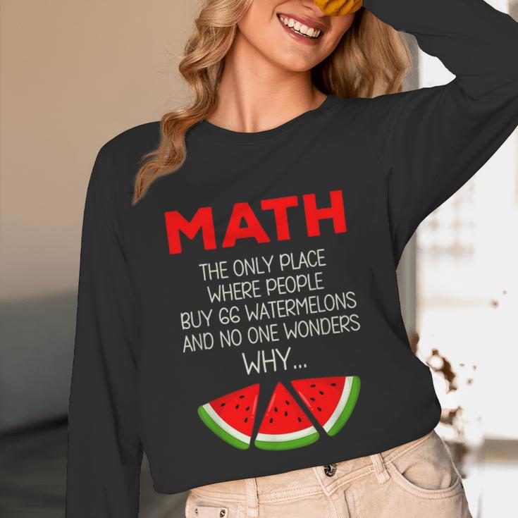 Math Watermelon Calculation Joke Teacher Student Unisex Long Sleeve T-Shirt, funny design Math Watermelon Calculation Joke Teacher Student Unisex Long Sleeve T-Shirt, funny design