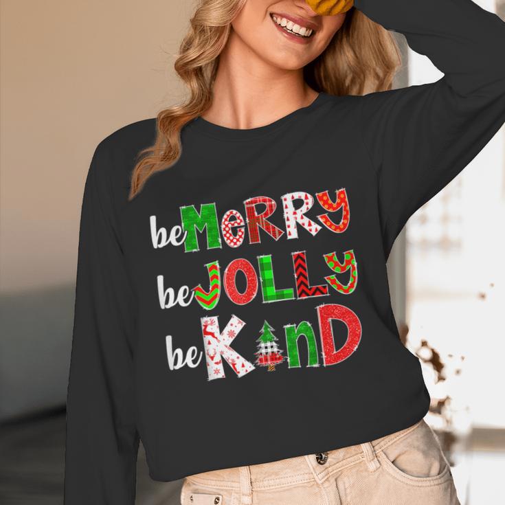 Be Merry Be Jolly Be Kind Merry Christmas Teacher Xmas Pjs Unisex Long Sleeve T-Shirt, funny design Be Merry Be Jolly Be Kind Merry Christmas Teacher Xmas Pjs Unisex Long Sleeve T-Shirt, funny design