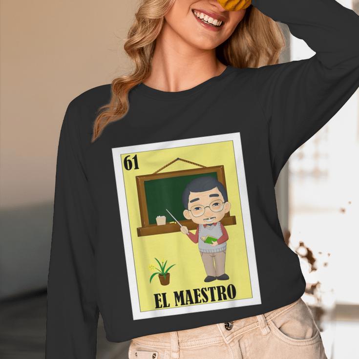 Mexican For Teachers El Maestro Unisex Long Sleeve T-Shirt, funny design Mexican For Teachers El Maestro Unisex Long Sleeve T-Shirt, funny design