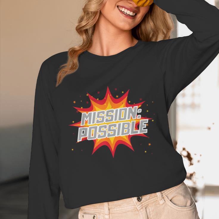 Mission Possible Motivational Inspirational School Teacher Unisex Long Sleeve T-Shirt, funny design Mission Possible Motivational Inspirational School Teacher Unisex Long Sleeve T-Shirt, funny design