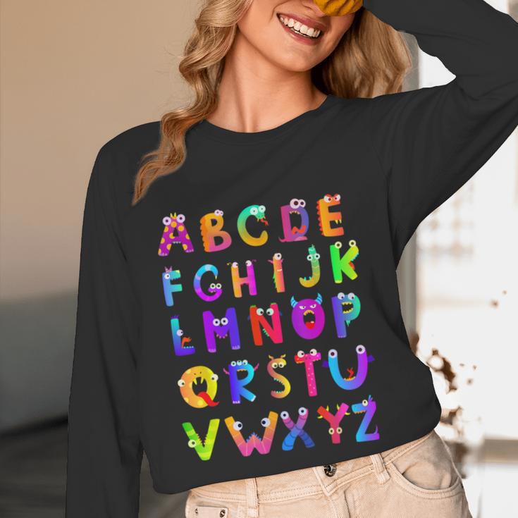Monster ABC Cute Alphabet Halloween Teacher Costume Kids Unisex Long Sleeve T-Shirt, funny design Monster ABC Cute Alphabet Halloween Teacher Costume Kids Unisex Long Sleeve T-Shirt, funny design