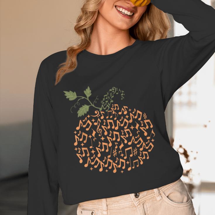 Music Notes Pumpkin Fall Music Teacher Autumn Halloween Unisex Long Sleeve T-Shirt, funny design Music Notes Pumpkin Fall Music Teacher Autumn Halloween Unisex Long Sleeve T-Shirt, funny design