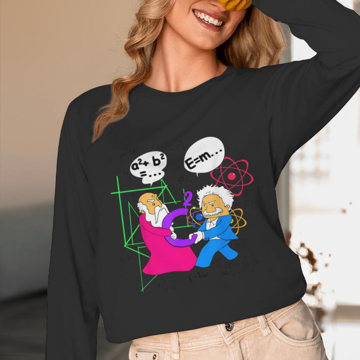 Nerdy Pythagoras Fighting Over C Squared Math Teacher Unisex Long Sleeve T-Shirt, funny design Nerdy Pythagoras Fighting Over C Squared Math Teacher Unisex Long Sleeve T-Shirt, funny design