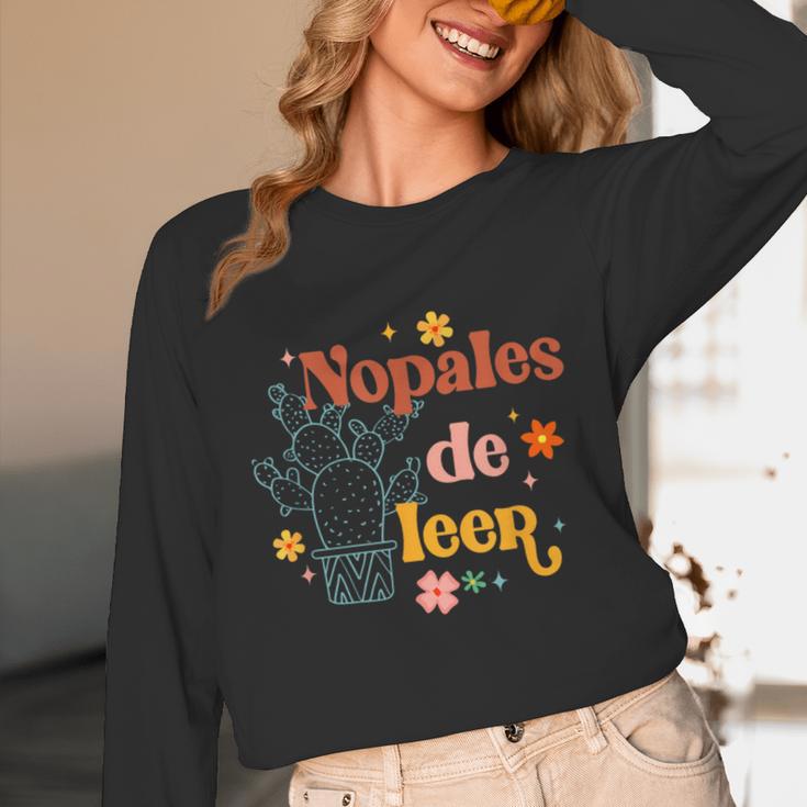 Nopales De Leer Spanish Teacher Maestra Cactus Bilingual Unisex Long Sleeve T-Shirt, funny design Nopales De Leer Spanish Teacher Maestra Cactus Bilingual Unisex Long Sleeve T-Shirt, funny design
