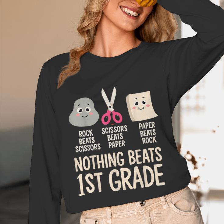 Nothing Beats 1st Grade Back To School Kids Teachers Unisex Long Sleeve T-Shirt, funny design