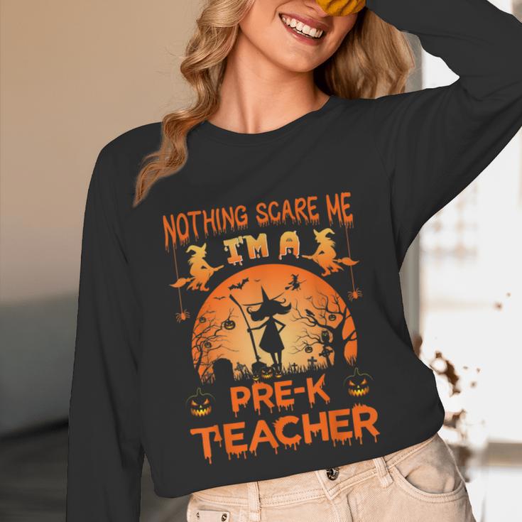 Nothing Scare Me I'm a Pre-k Teacher Matching Halloween For Men Women Unisex Long Sleeve T-Shirt, funny design Nothing Scare Me I'm a Pre-k Teacher Matching Halloween For Men Women Unisex Long Sleeve T-Shirt, funny design