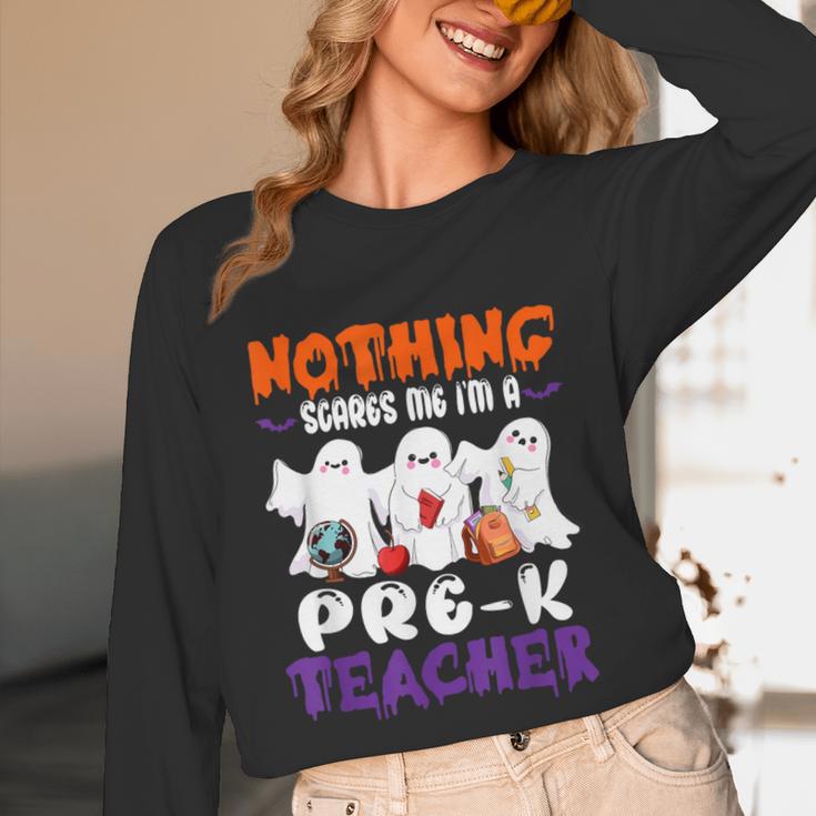 Nothing Scares Me I'm A Pre-K Teacher Halloween Ghosts Unisex Long Sleeve T-Shirt, funny design Nothing Scares Me I'm A Pre-K Teacher Halloween Ghosts Unisex Long Sleeve T-Shirt, funny design