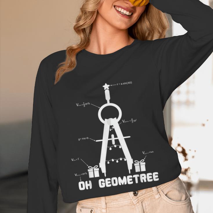 Oh Geometree Math Teacher Geometry Christmas Tree For Men Women Kids Unisex Long Sleeve T-Shirt, funny design
