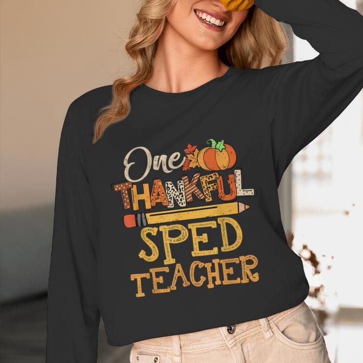 One Thankful Sped Teacher Cute Thanksgiving Women Unisex Long Sleeve T-Shirt, funny design One Thankful Sped Teacher Cute Thanksgiving Women Unisex Long Sleeve T-Shirt, funny design