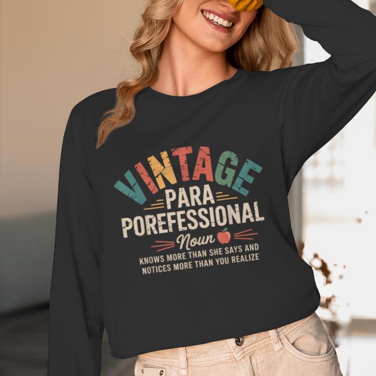 Paraprofessional Vintage Para Teacher 60s 70s 80s Unisex Long Sleeve T-Shirt, funny design