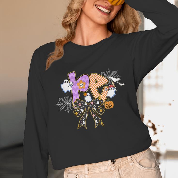 PE Teacher Coach Coquette Ghost Halloween Physical Education Unisex Long Sleeve T-Shirt, funny design PE Teacher Coach Coquette Ghost Halloween Physical Education Unisex Long Sleeve T-Shirt, funny design